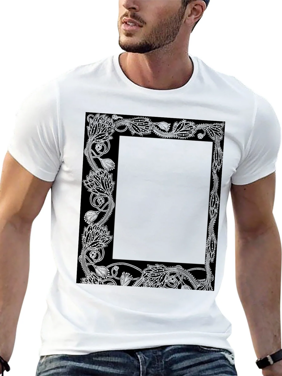 Floral Border Graphic Tee - Black product image 12