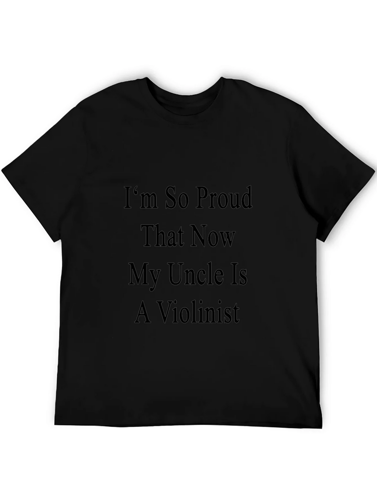 Proud Violinist Uncle Graphic Tee - Black Cotton T-Shirt product image 5