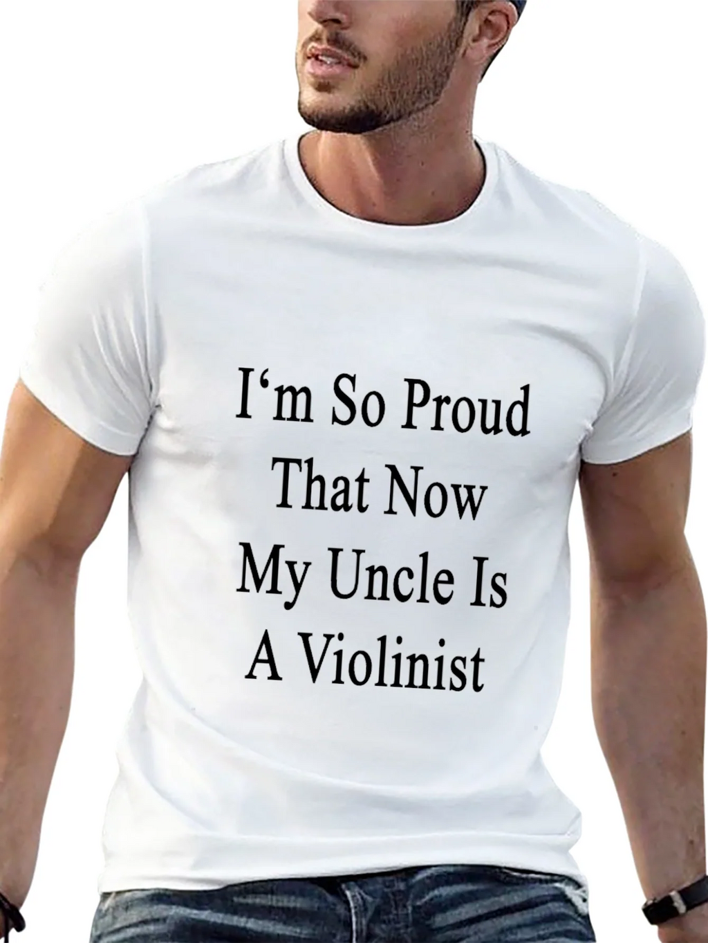 Proud Violinist Uncle Graphic Tee - Black Cotton T-Shirt product image 12