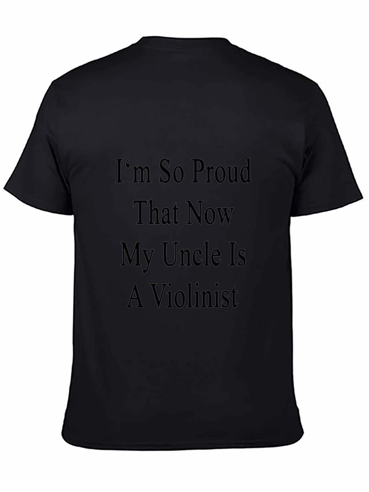 Proud Violinist Uncle Graphic Tee - Black Cotton T-Shirt product image 4
