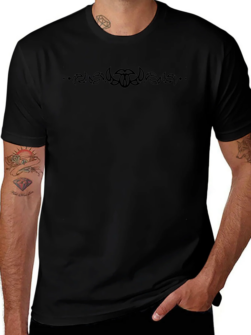 Tribal Design Black T-Shirt - Soft Cotton Blend product image 1
