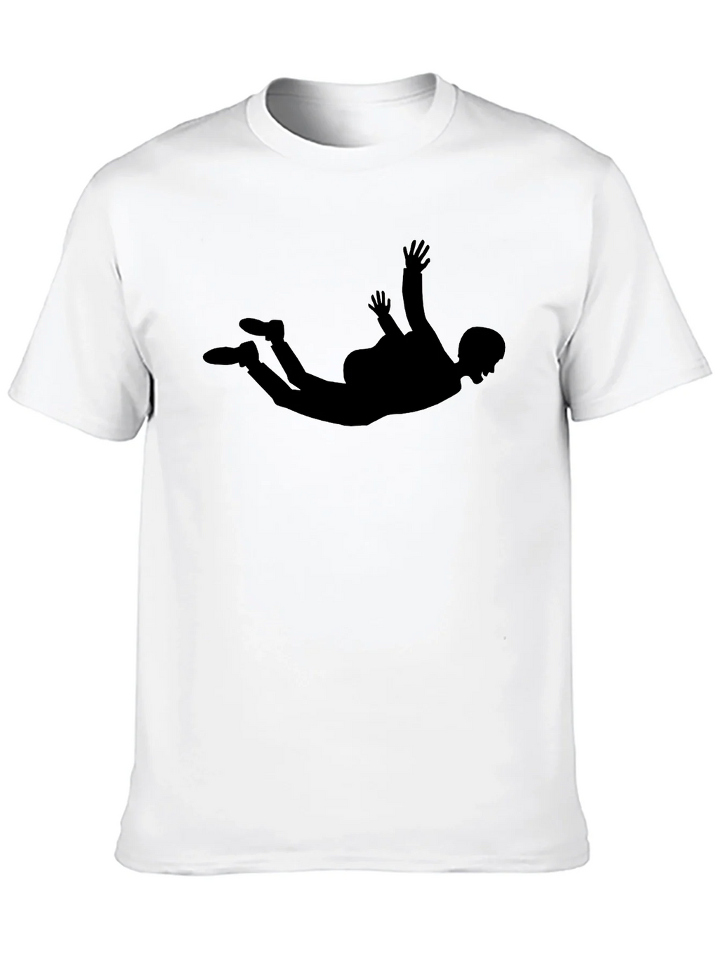 Skydiving Silhouette Graphic Tee - Black Casual T-Shirt product image 9