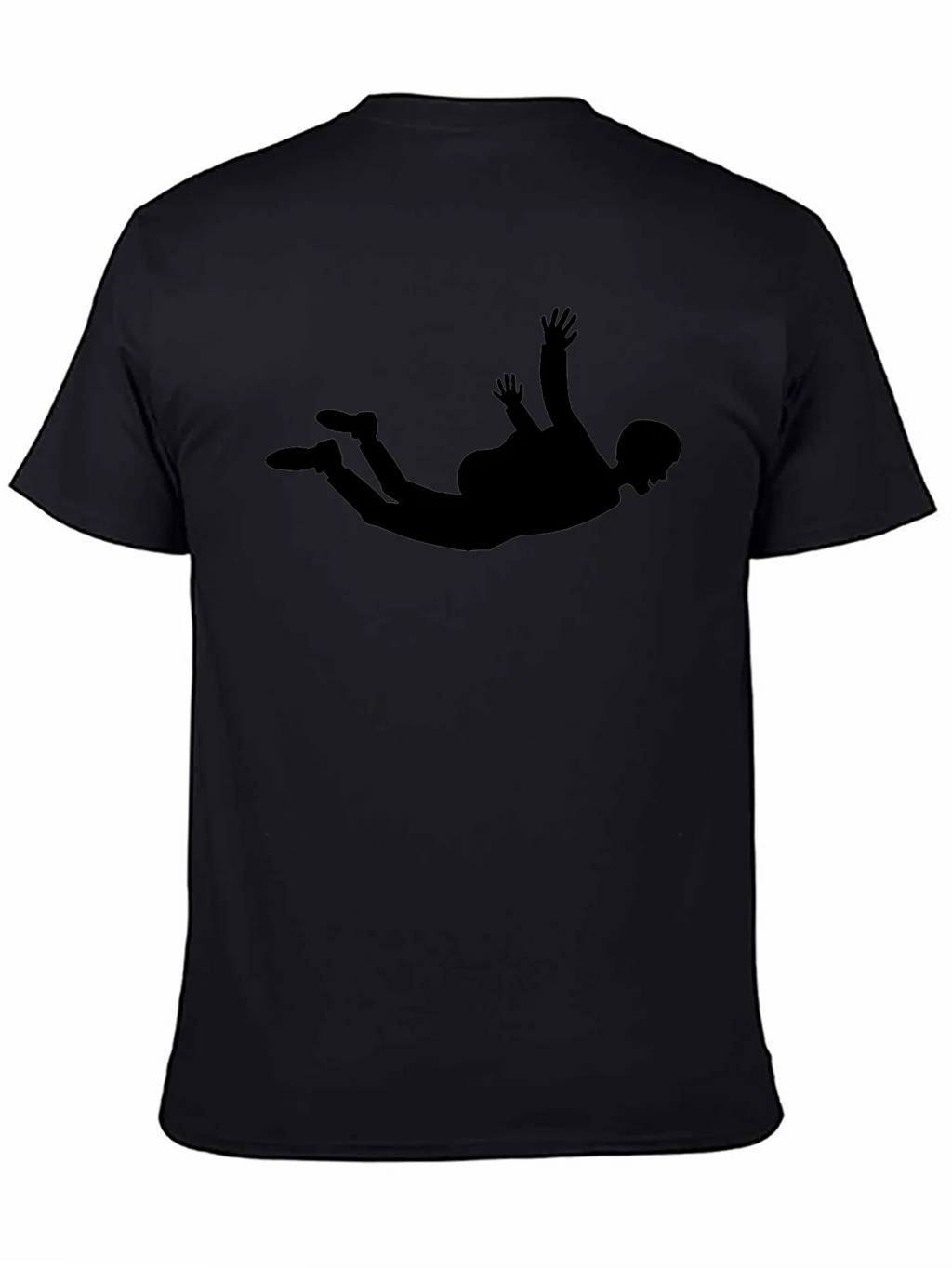 Skydiving Silhouette Graphic Tee - Black Casual T-Shirt product image 4
