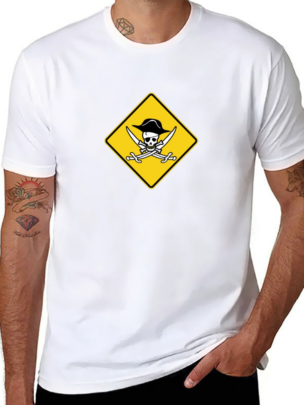 Pirate Skull & Swords Graphic Black T-Shirt product image 7