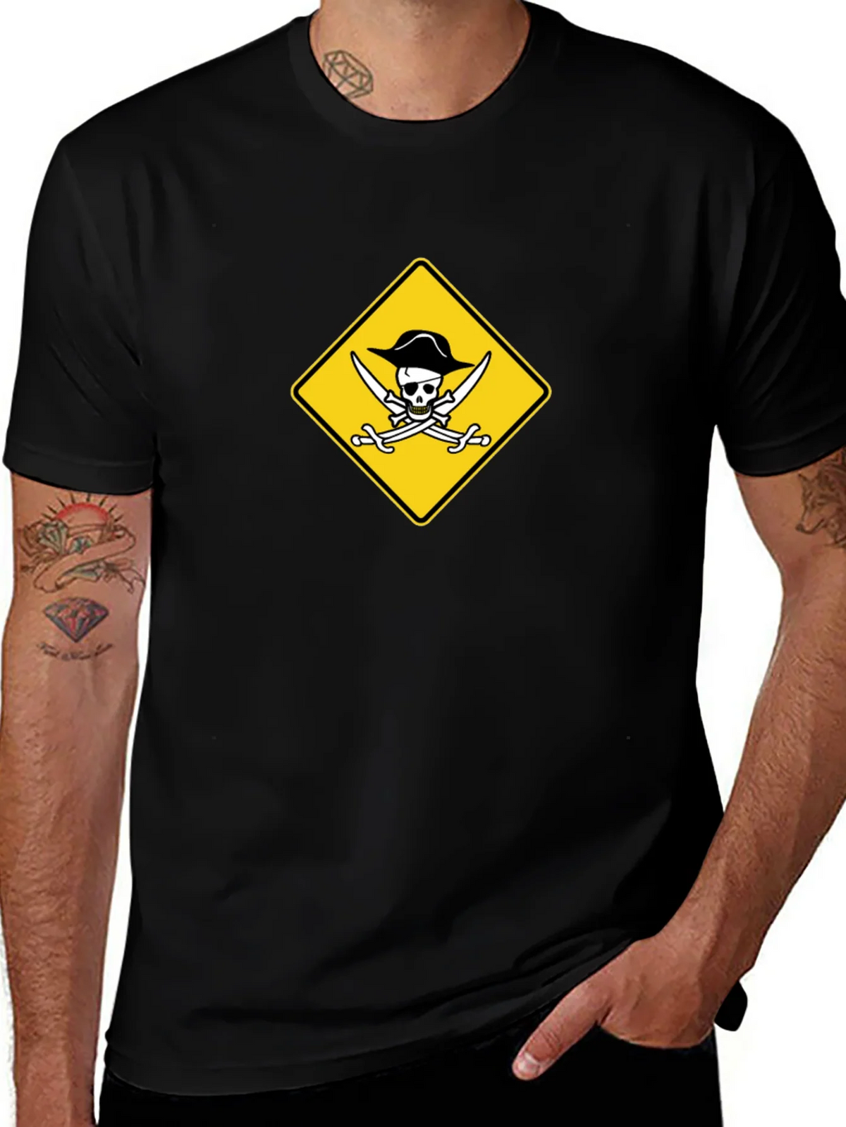 Pirate Skull & Swords Graphic Black T-Shirt product image 1