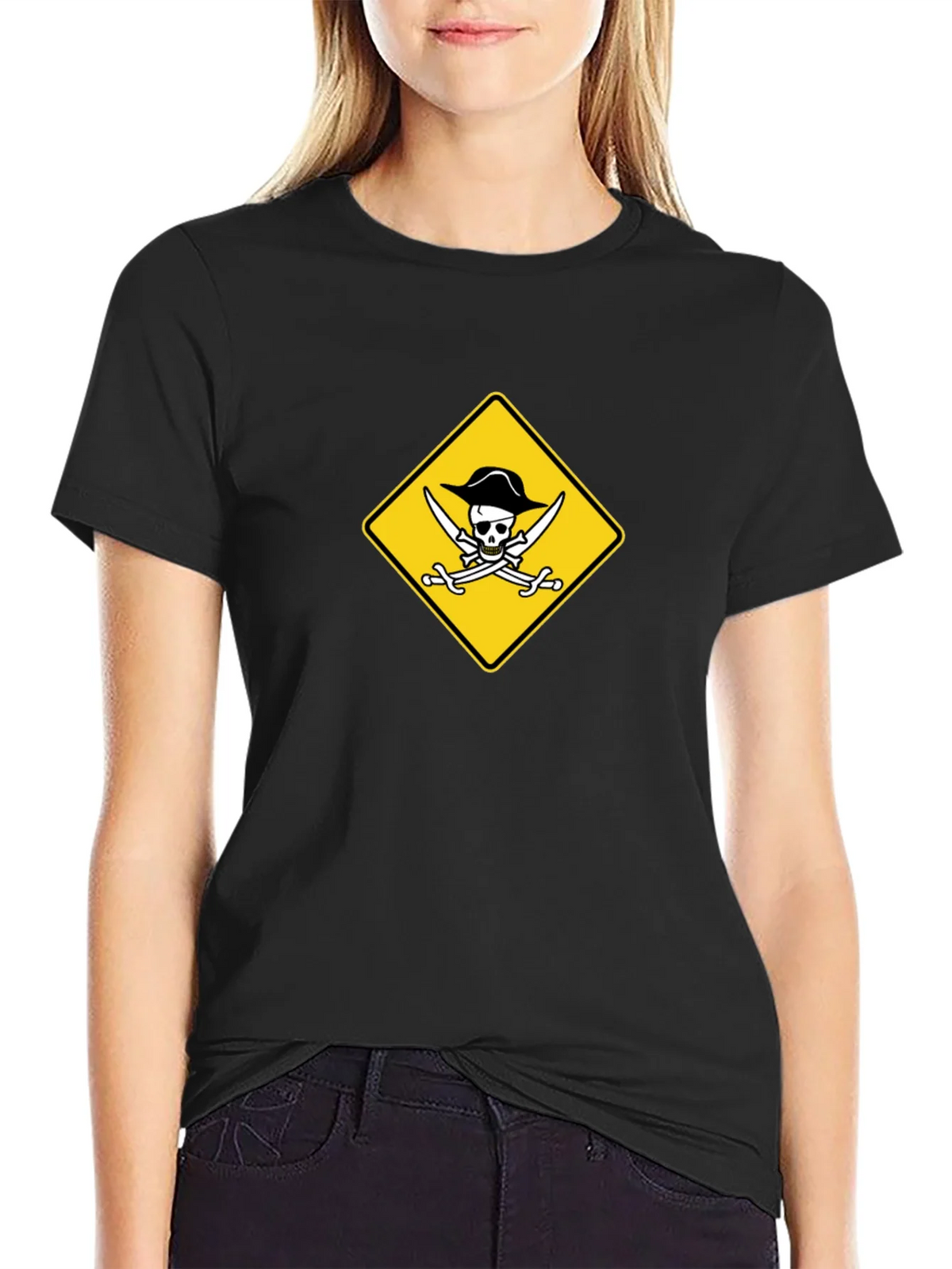 Pirate Skull & Swords Graphic Black T-Shirt product image 2