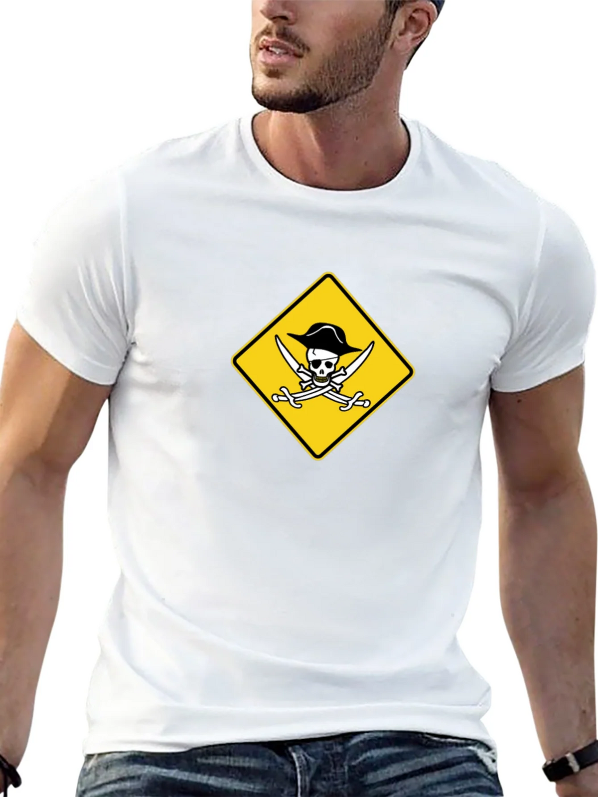 Pirate Skull & Swords Graphic Black T-Shirt product image 12