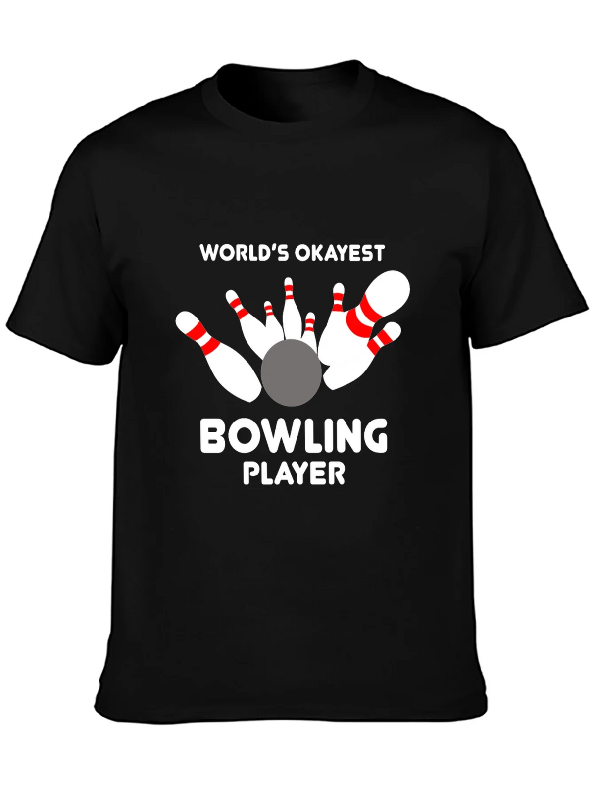 Worlds Okayest Bowling Player Graphic T-Shirt product image 1
