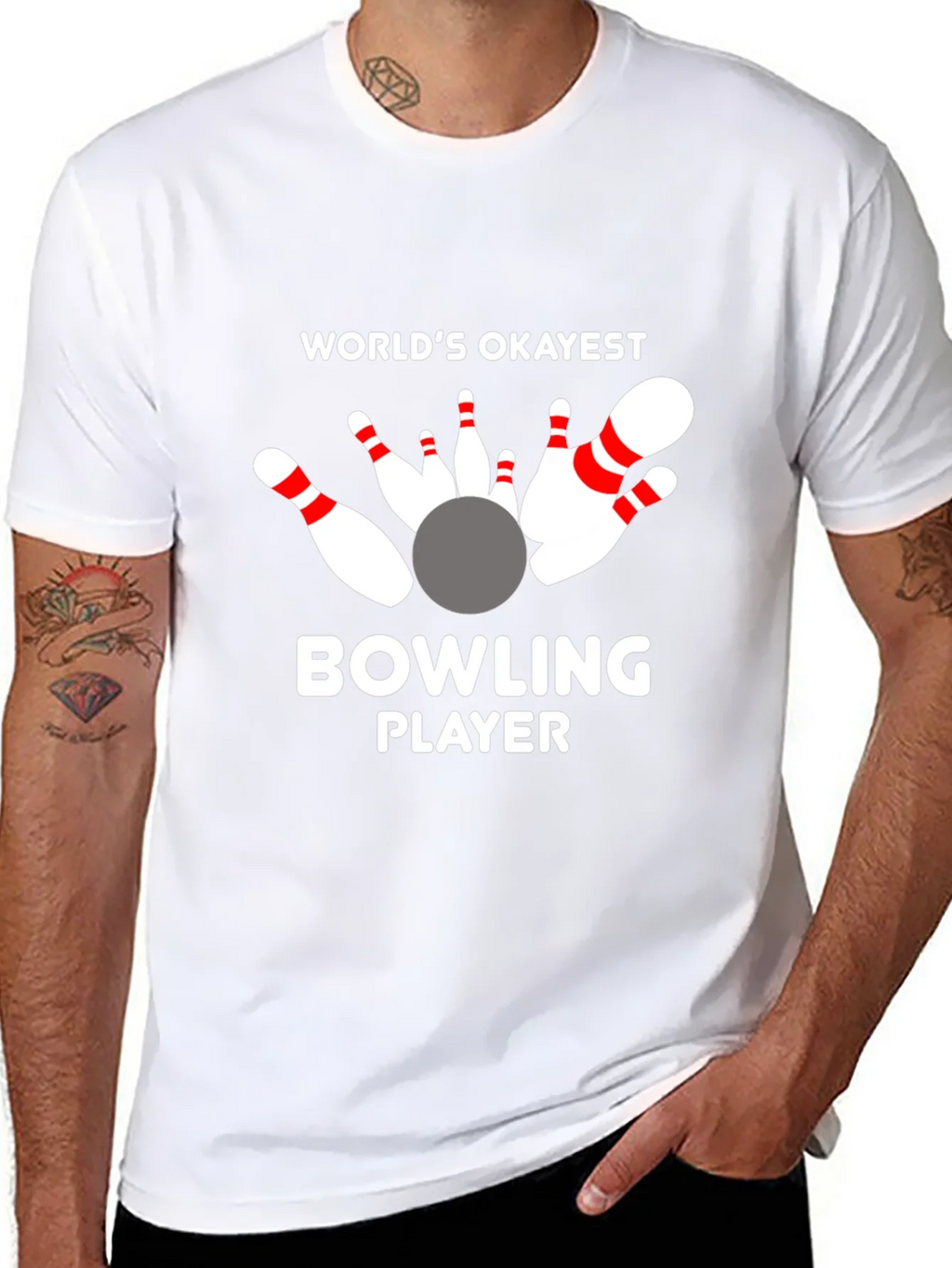 Worlds Okayest Bowling Player Graphic T-Shirt product image 2