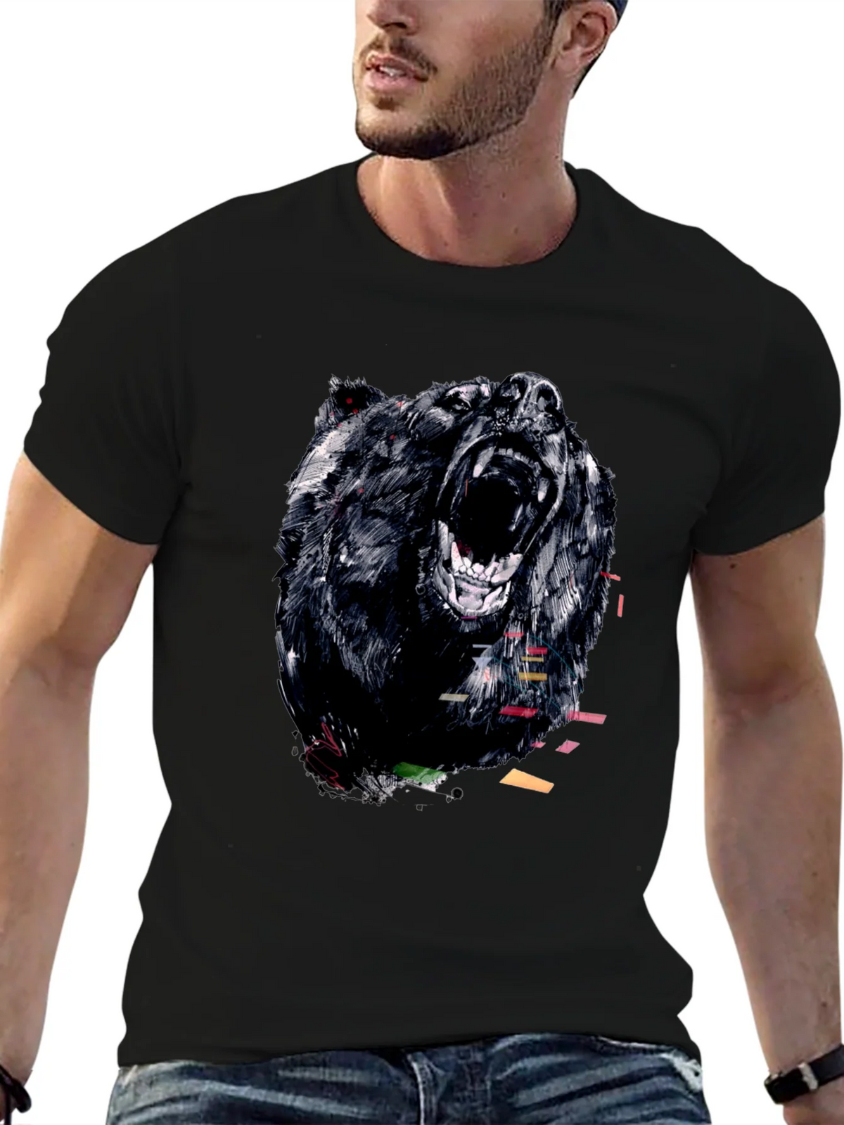 Bear Graphic Tee - Mens Black T-Shirt product image 6