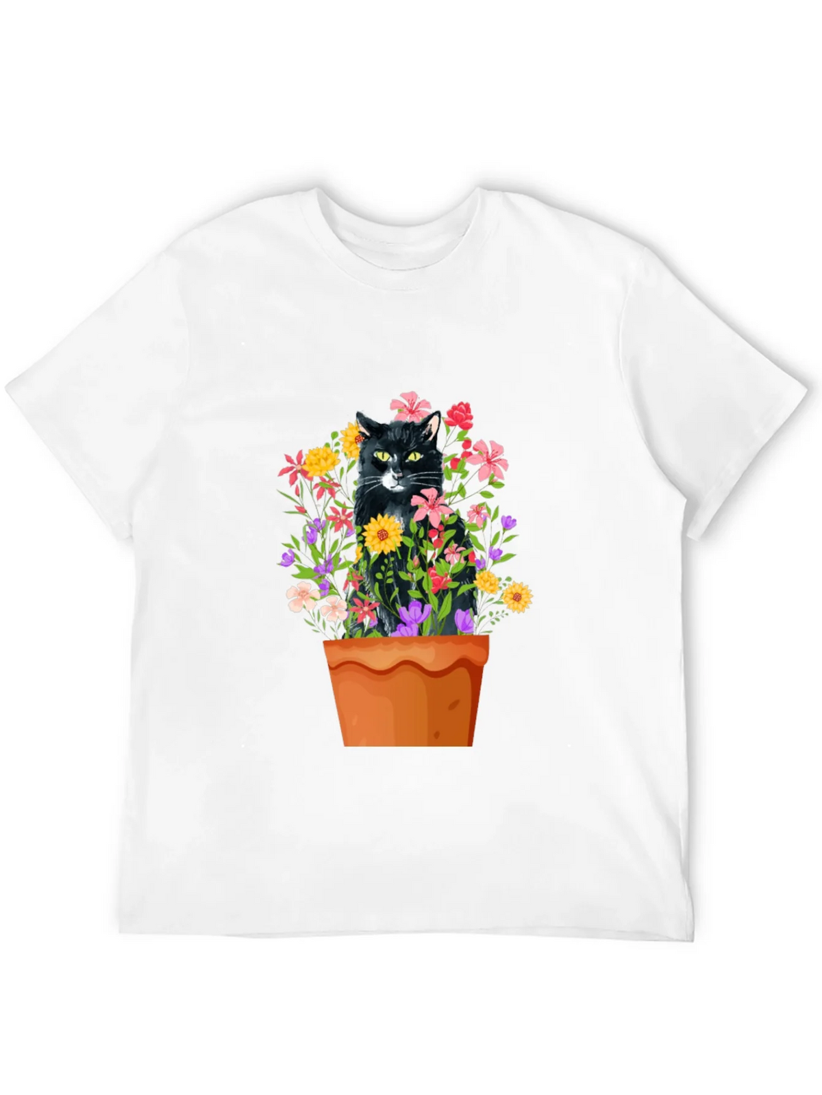 Cat in Flowerpot Graphic Tee product image 11