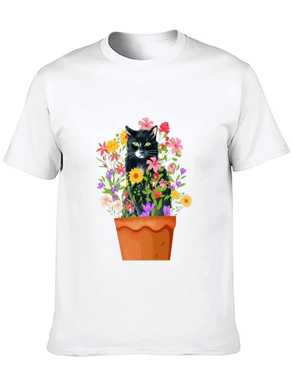 Cat in Flowerpot Graphic Tee product image 9