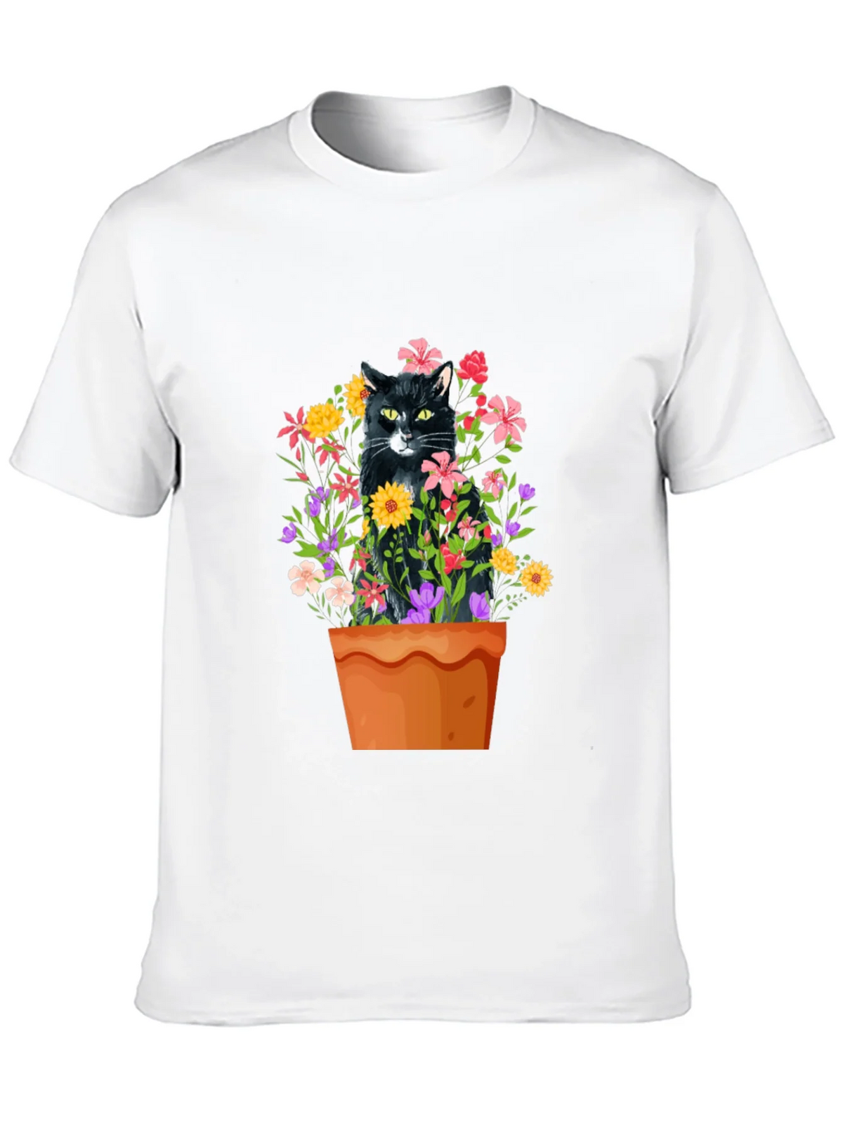 Cat in Flowerpot Graphic Tee product image 9