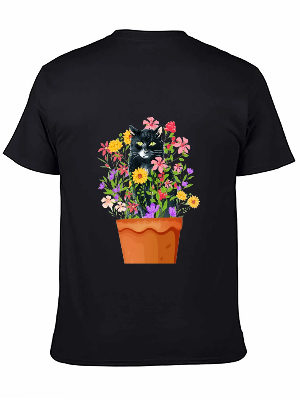 Cat in Flowerpot Graphic Tee product image 4