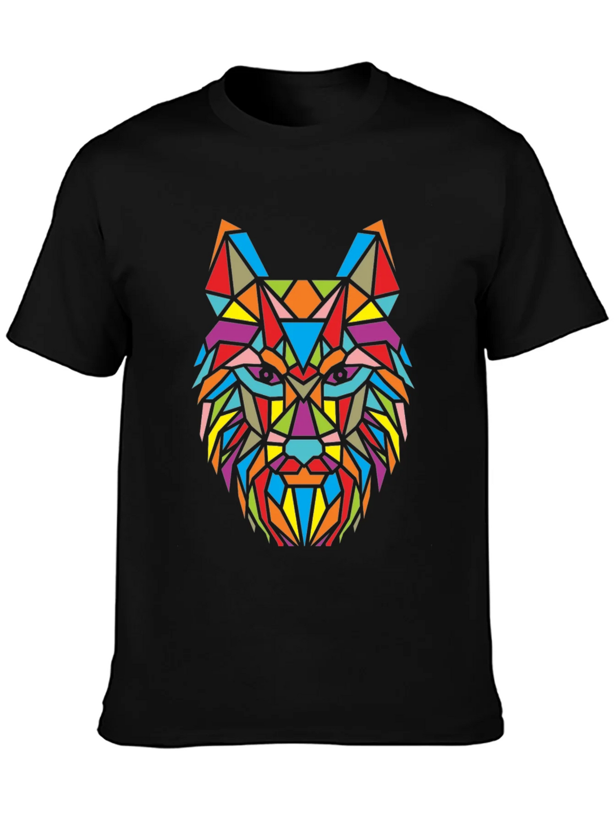 Geometric Wolf Graphic T-Shirt - Bold Colorful Design product image 3