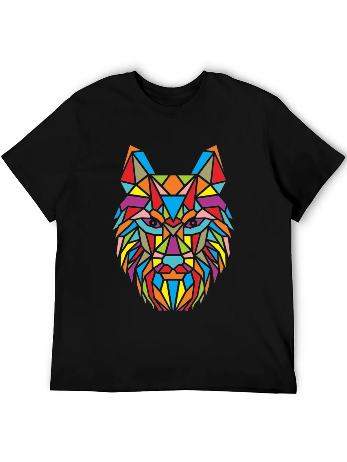 Geometric Wolf Graphic T-Shirt - Bold Colorful Design product image 5