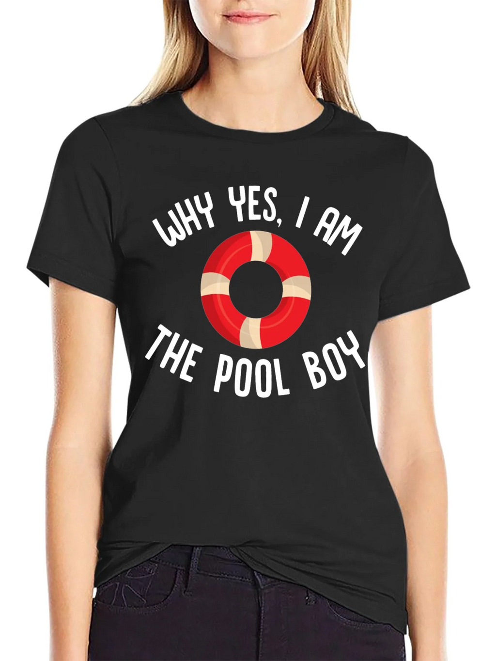 Pool Boy Graphic T-Shirt - Black Cotton Blend Tee