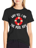 Pool Boy Graphic T-Shirt - Black Cotton Blend Tee