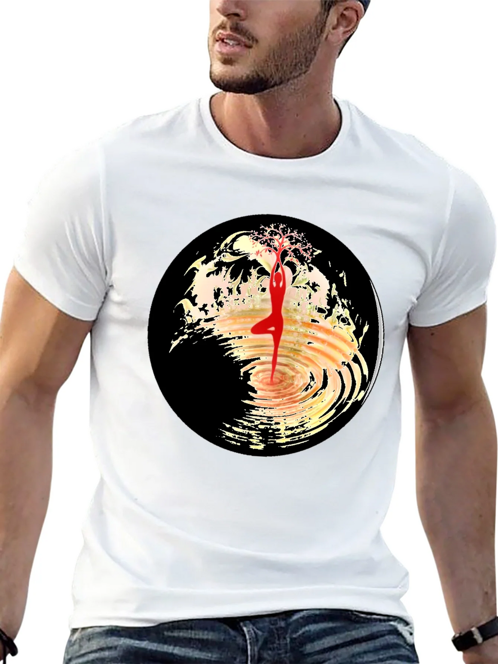 Yoga Tree Pose Graphic Tee - Black product image 12