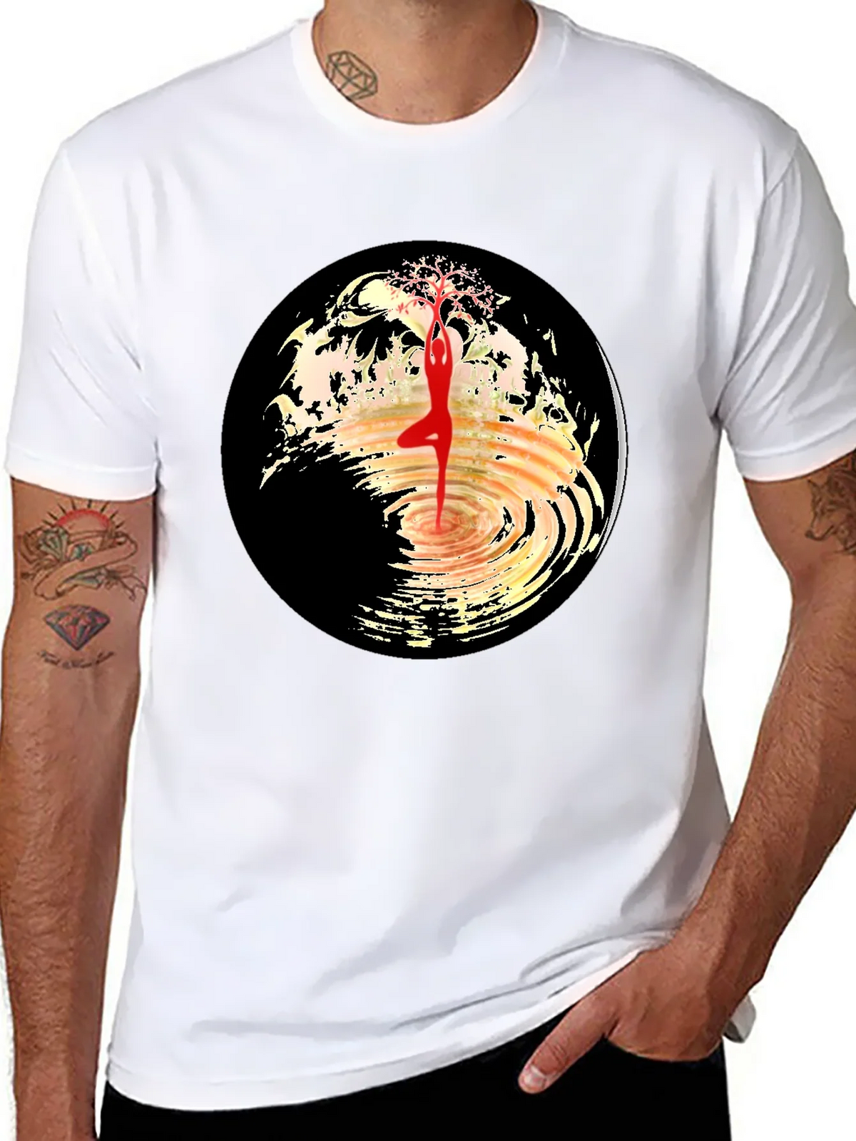 Yoga Tree Pose Graphic Tee - Black product image 7