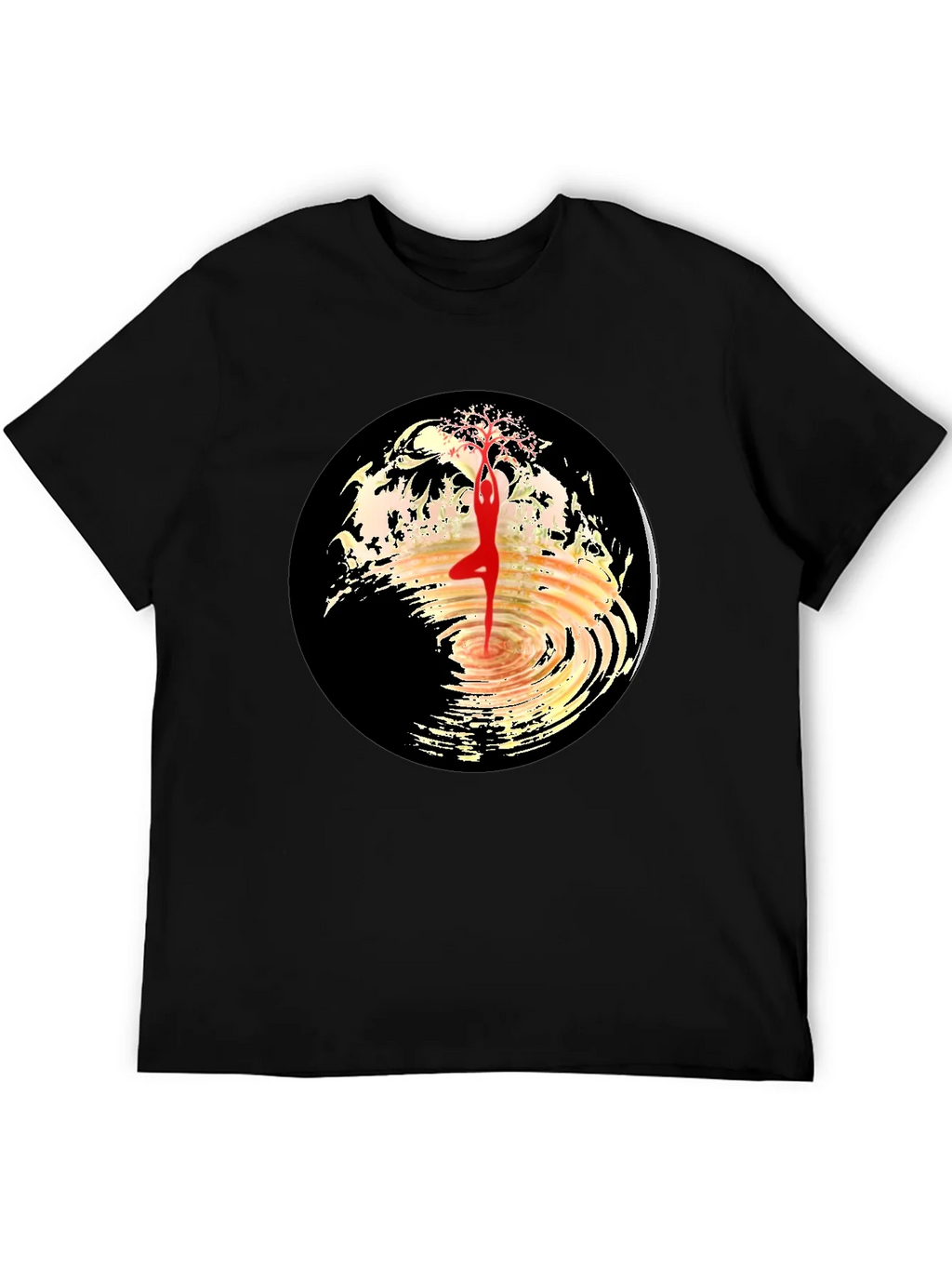 Yoga Tree Pose Graphic Tee - Black product image 5