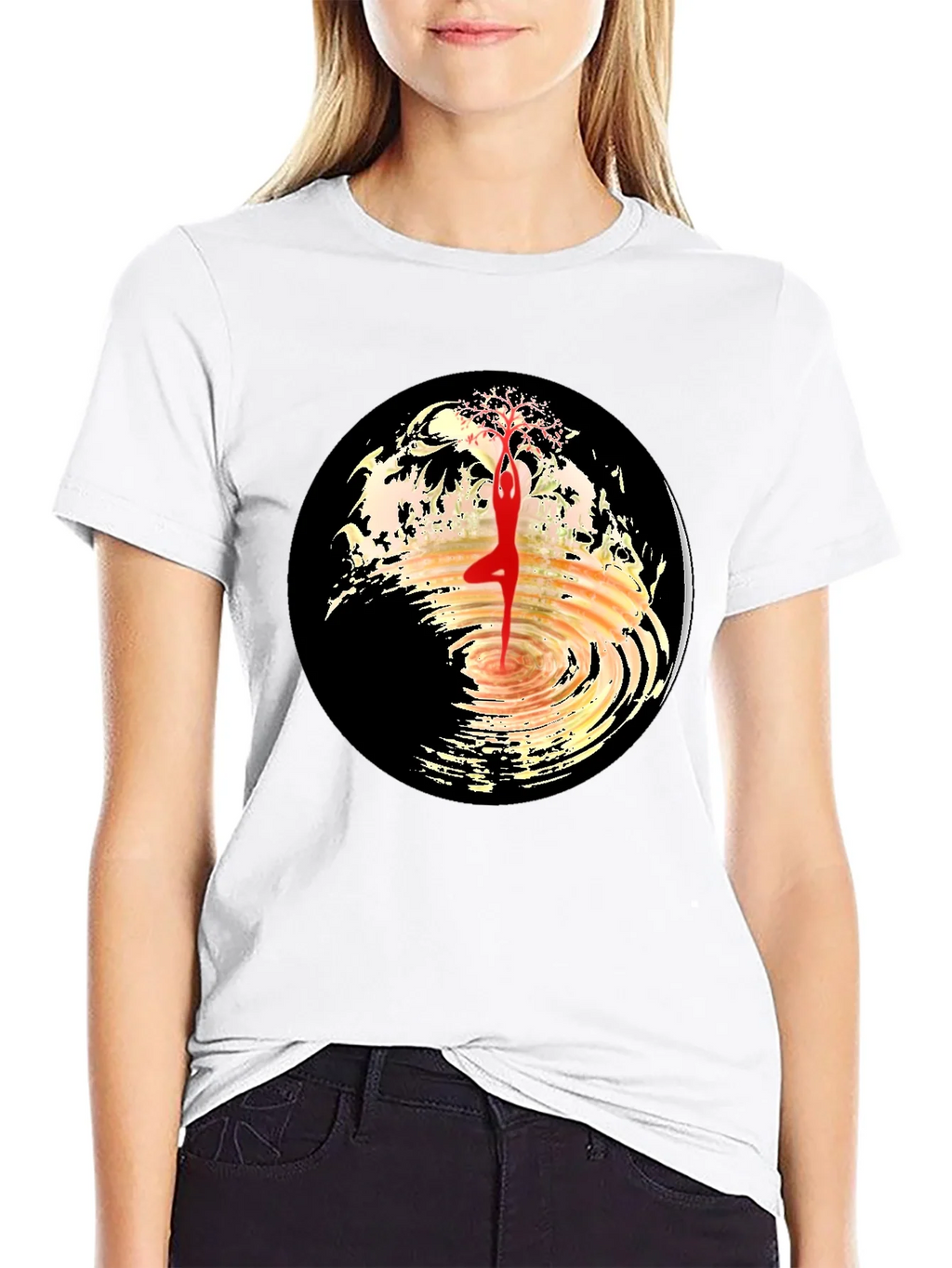 Yoga Tree Pose Graphic Tee - Black product image 8