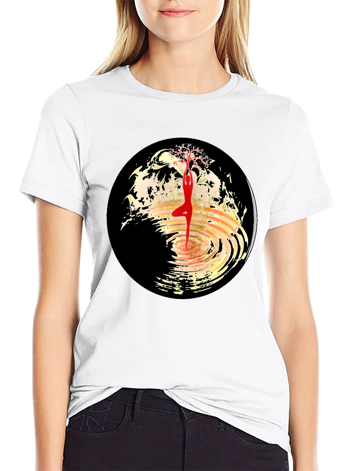 Yoga Tree Pose Graphic Tee - Black product image 8