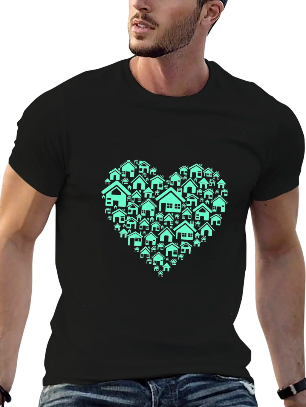 Heart of Homes Graphic T-Shirt - Black product image 1