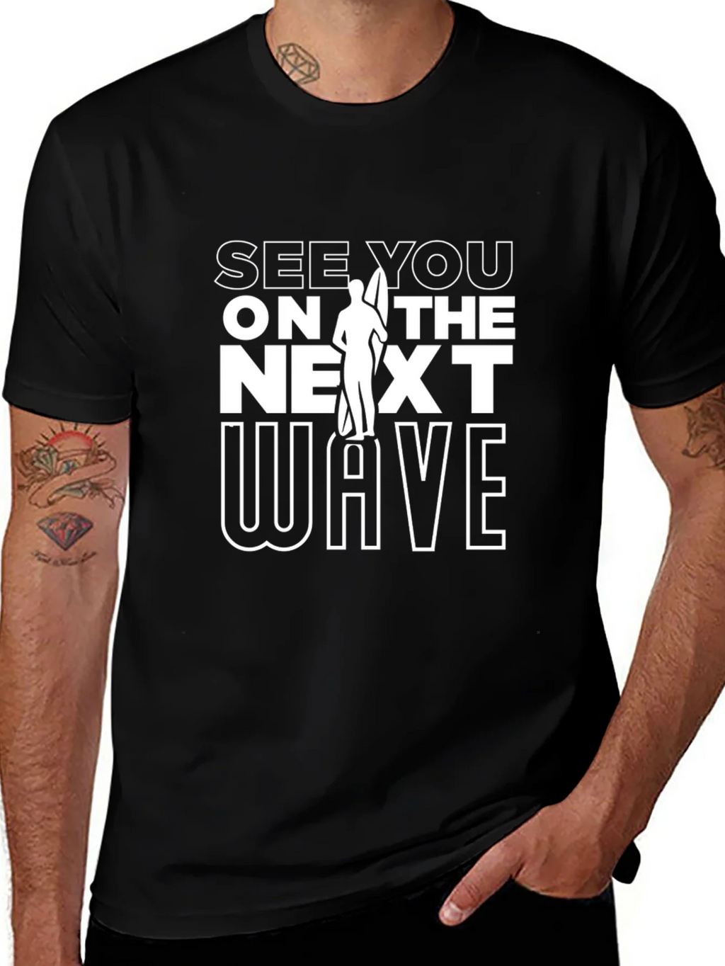 See You On The Next Wave Graphic Tee - Black product image 1