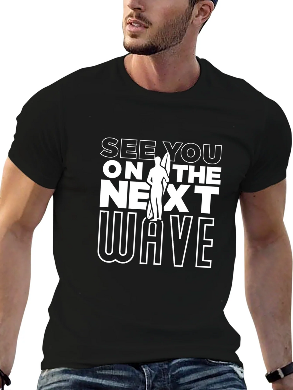 See You On The Next Wave Graphic Tee - Black product image 6