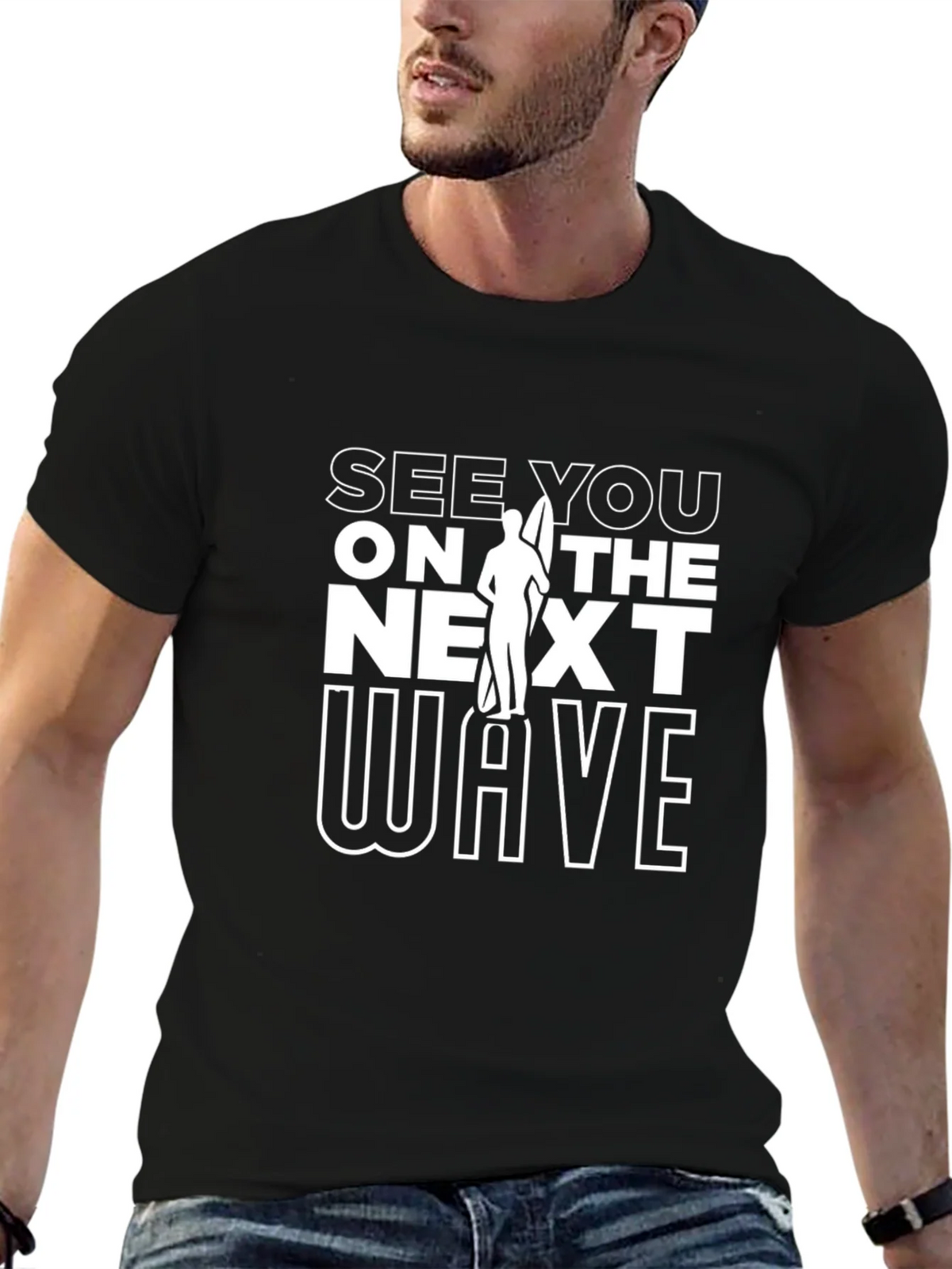 See You On The Next Wave Graphic Tee - Black product image 6