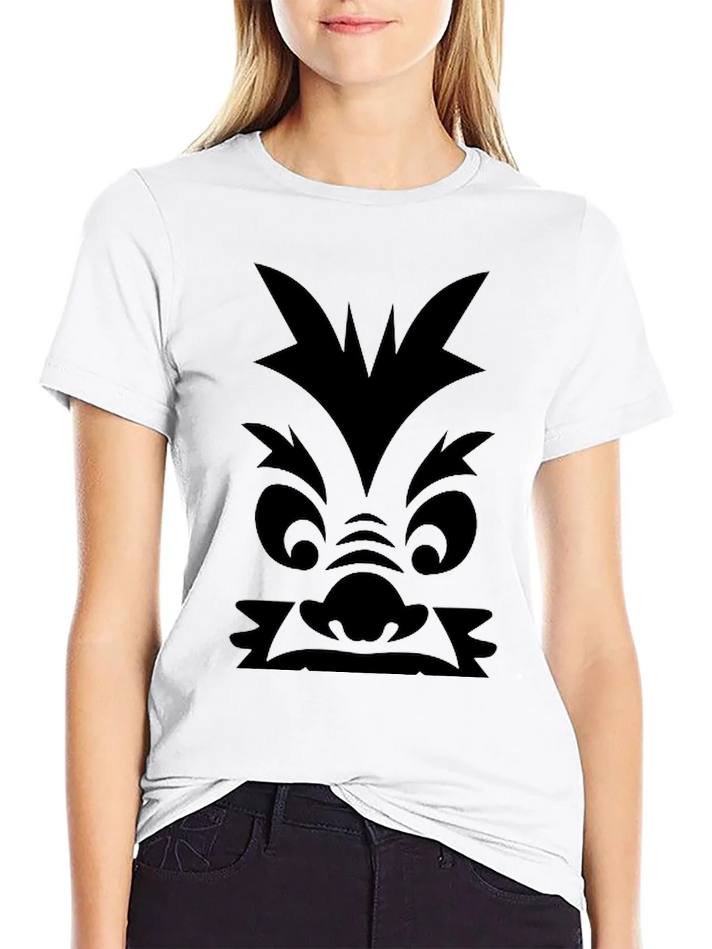 Monster Face Graphic Print Black T-Shirt product image 4