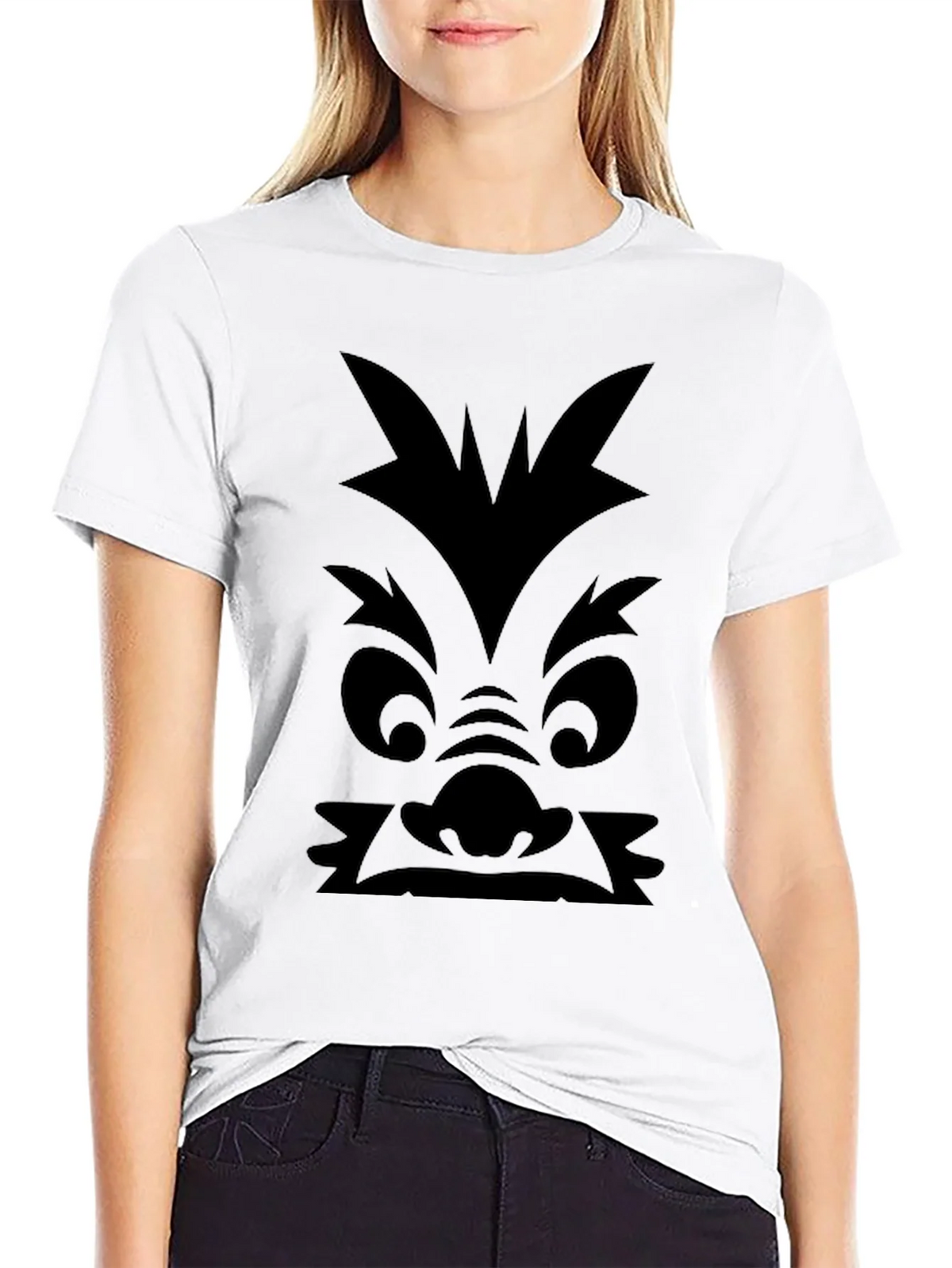 Monster Face Graphic Print Black T-Shirt product image 4