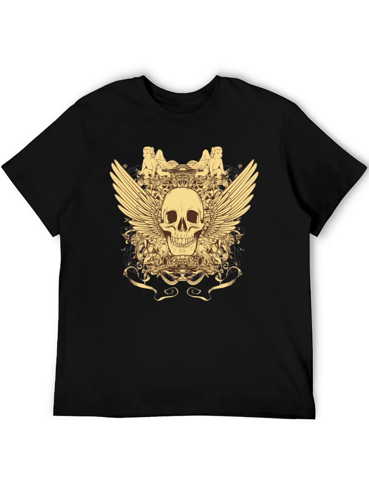 Skull & Wings Graphic T-Shirt - Black product image 5