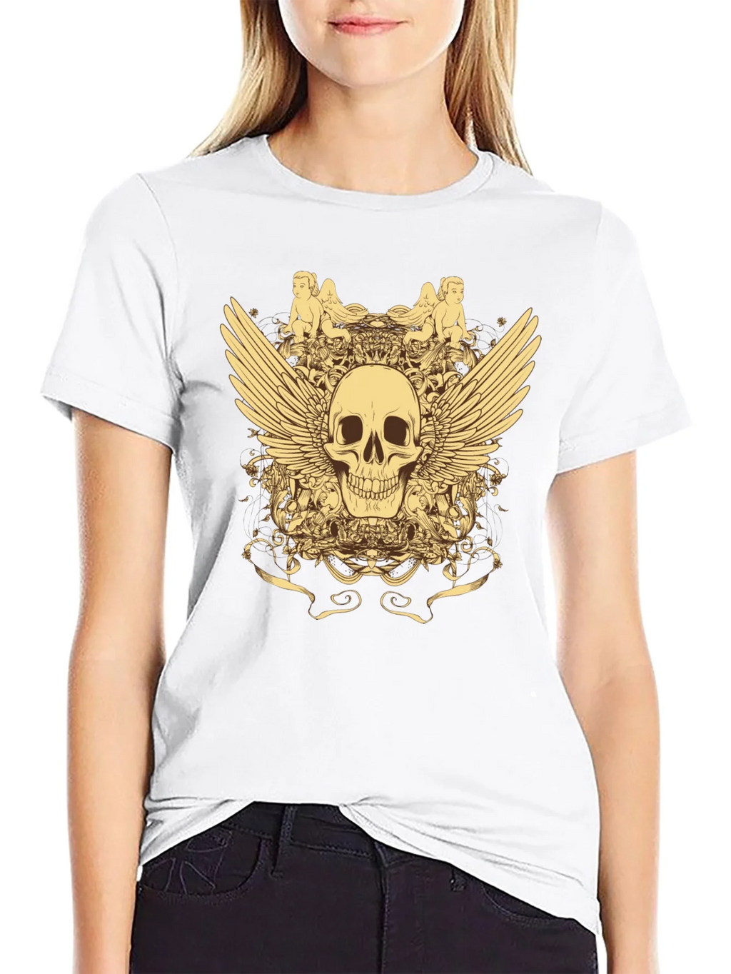 Skull & Wings Graphic T-Shirt - Black product image 8