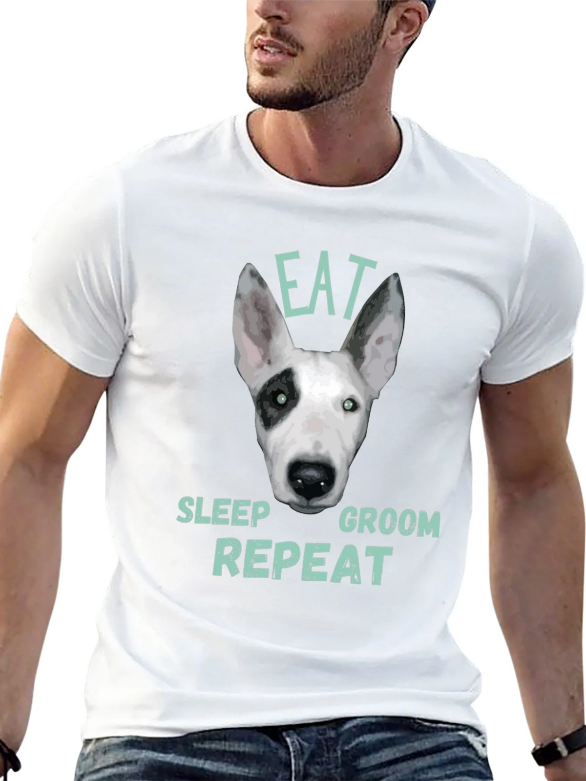 Eat Sleep Groom Repeat Dog T-Shirt product image 12