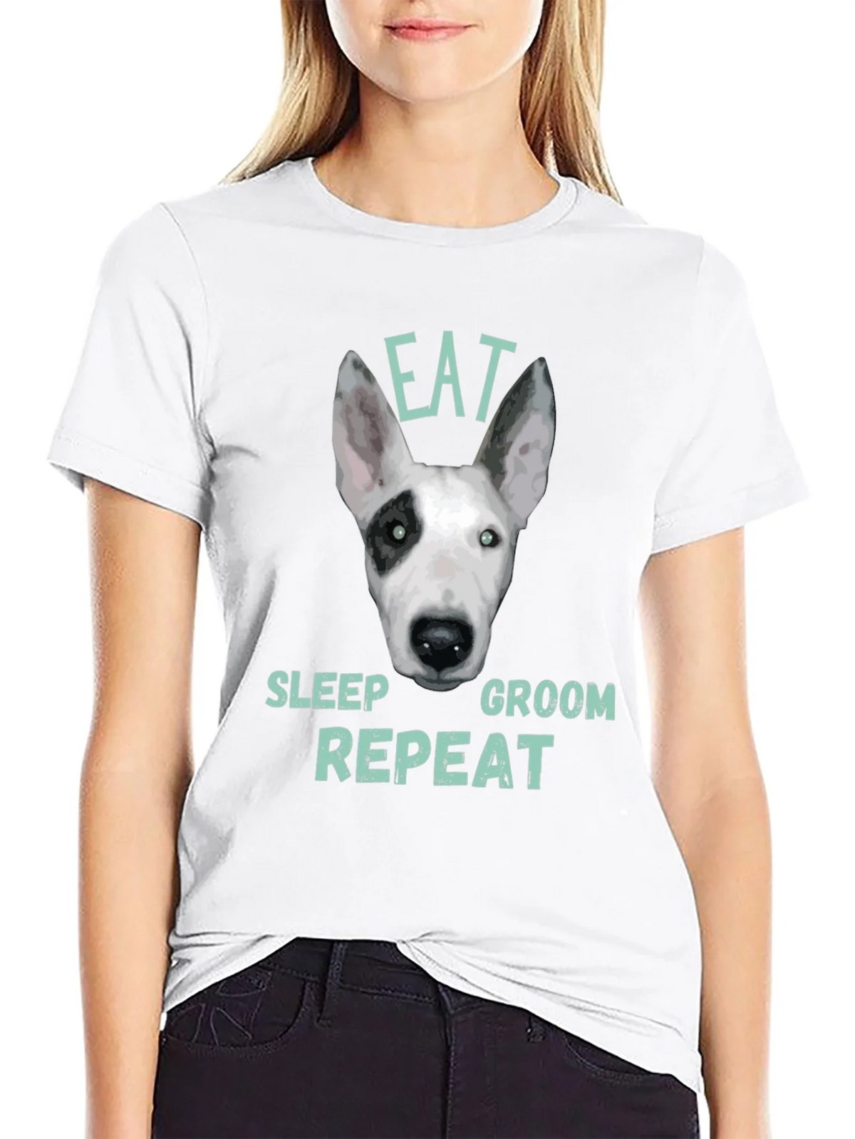 Eat Sleep Groom Repeat Dog T-Shirt product image 8