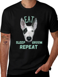 Eat Sleep Groom Repeat Dog T-Shirt product image 1
