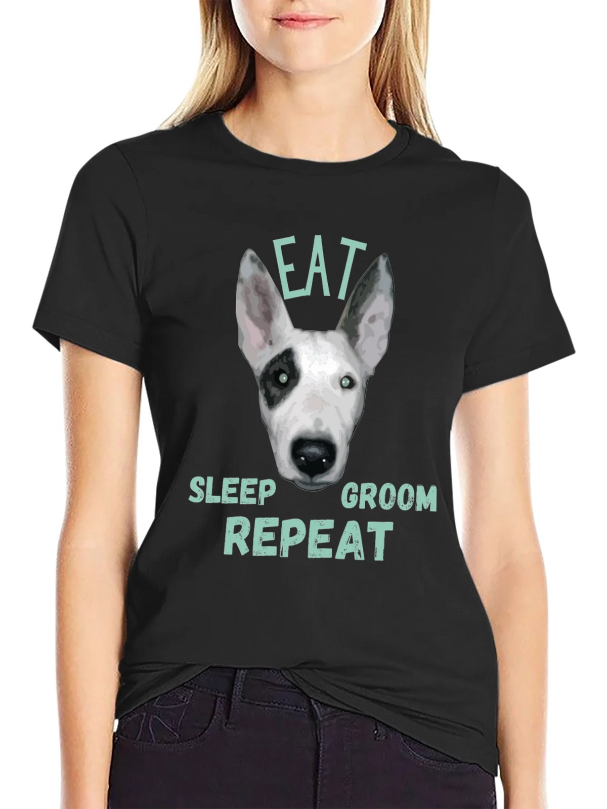 Eat Sleep Groom Repeat Dog T-Shirt product image 2