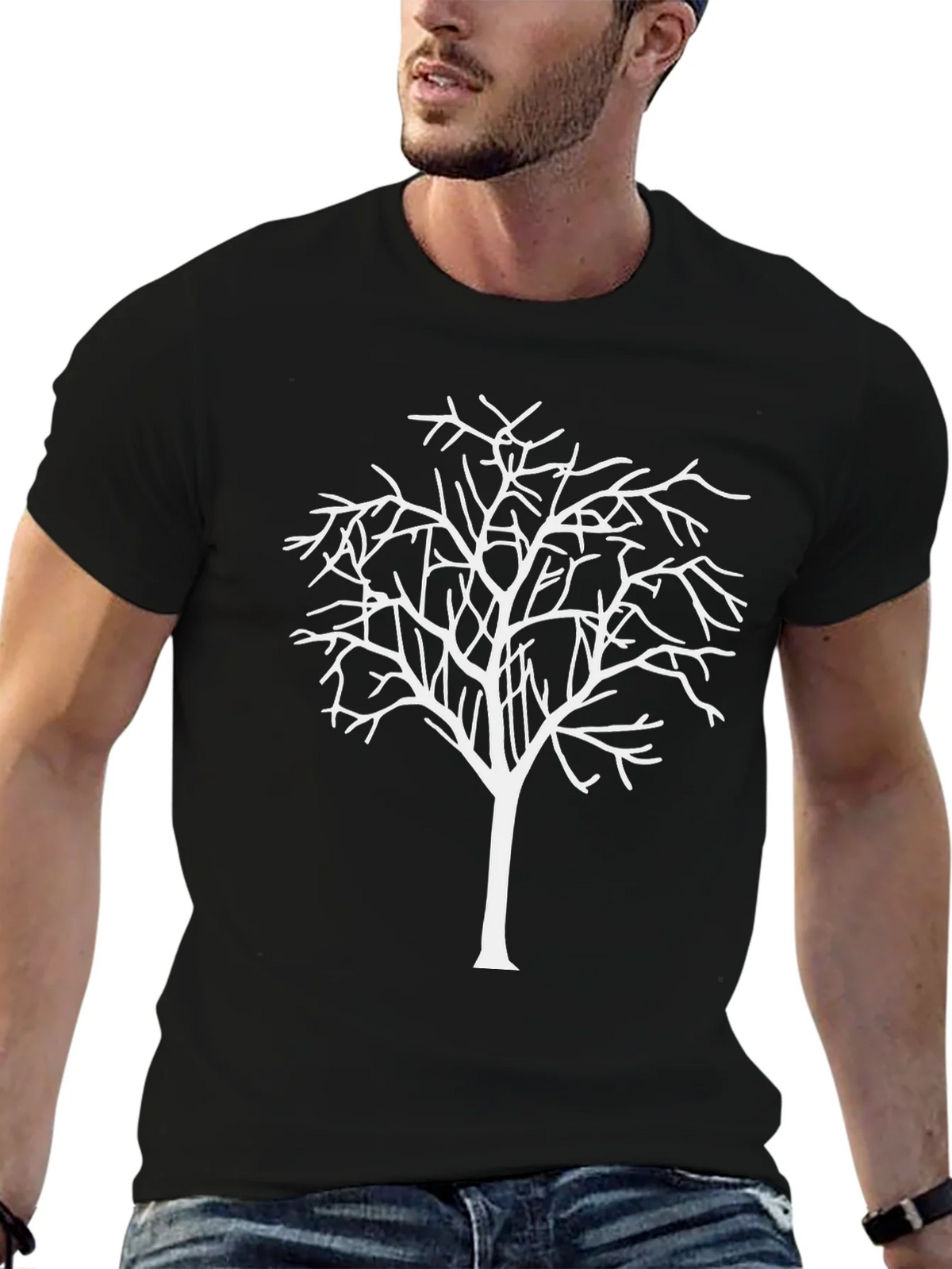 Minimalist Tree Graphic Tee - Black product image 6