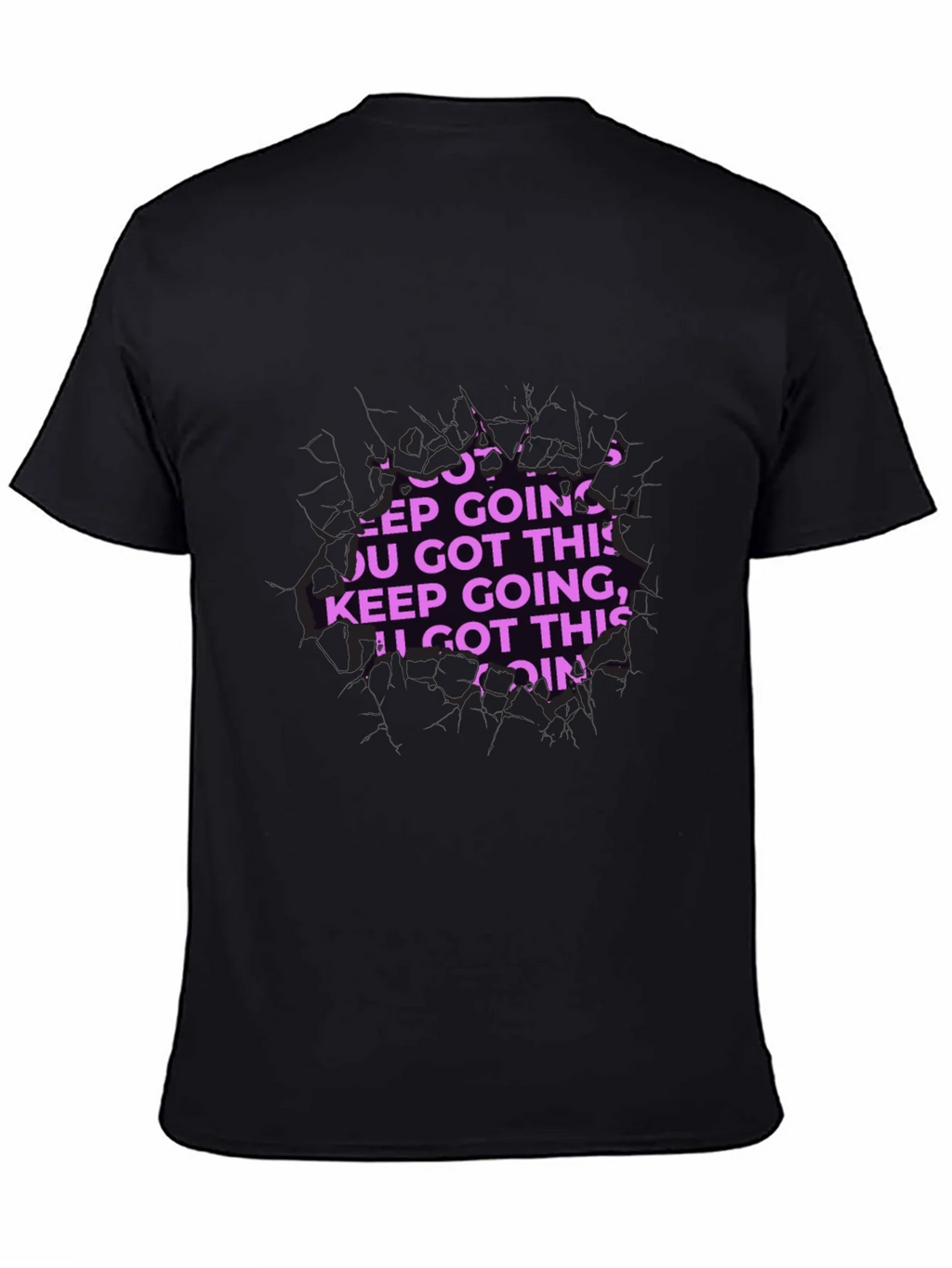 Motivational Keep Going Graphic Black T-Shirt product image 4