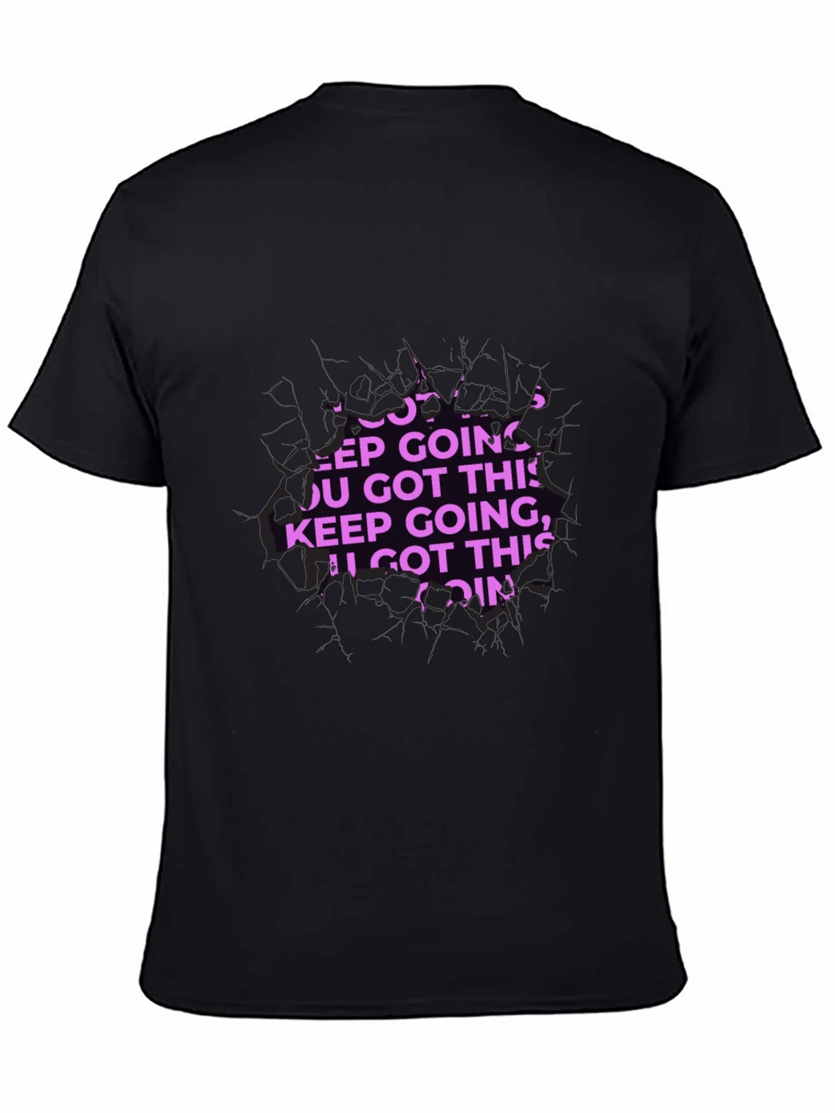 Motivational Keep Going Graphic Black T-Shirt product image 4