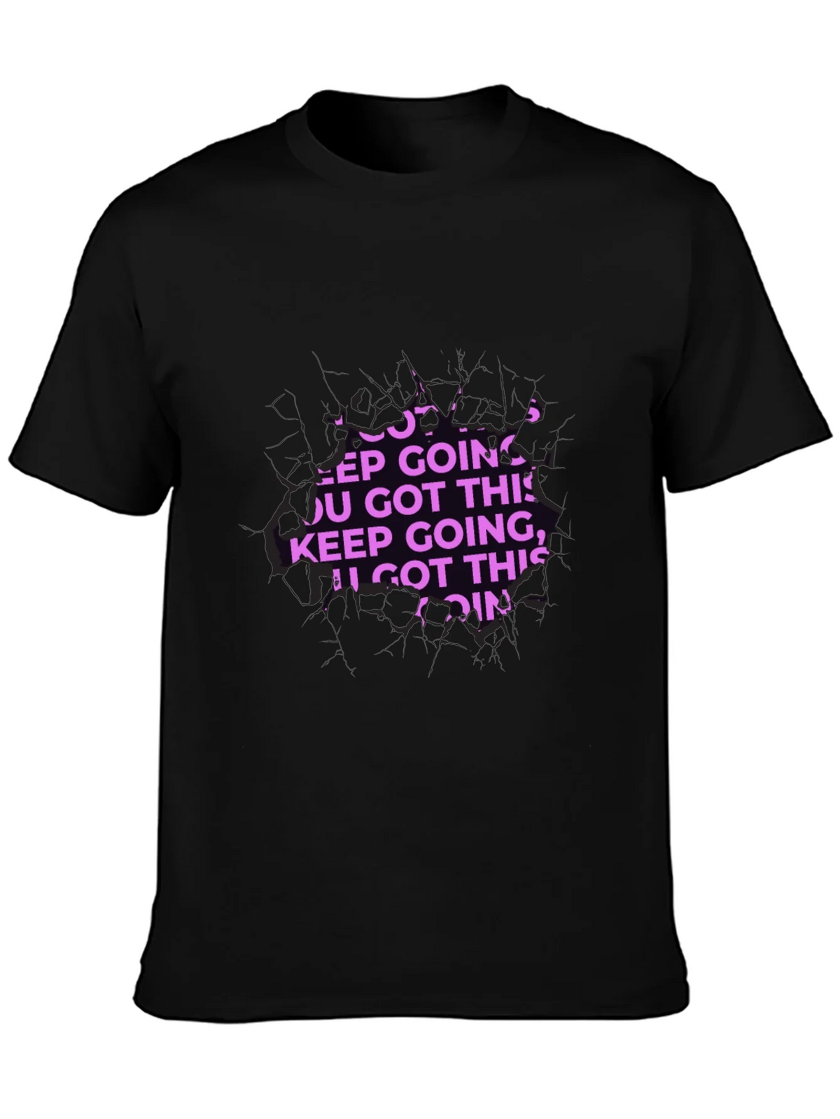Motivational Keep Going Graphic Black T-Shirt product image 3