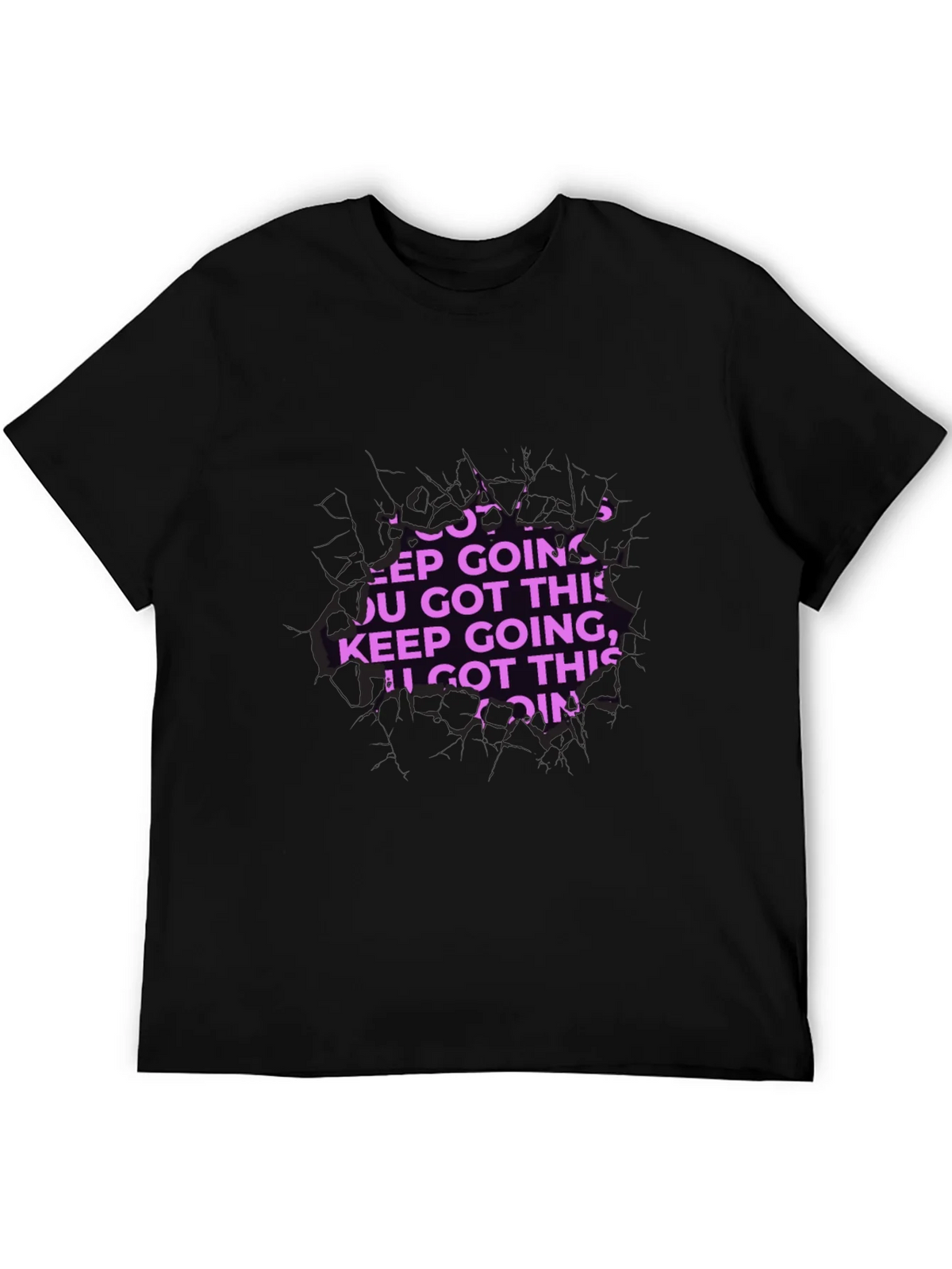 Motivational Keep Going Graphic Black T-Shirt product image 5