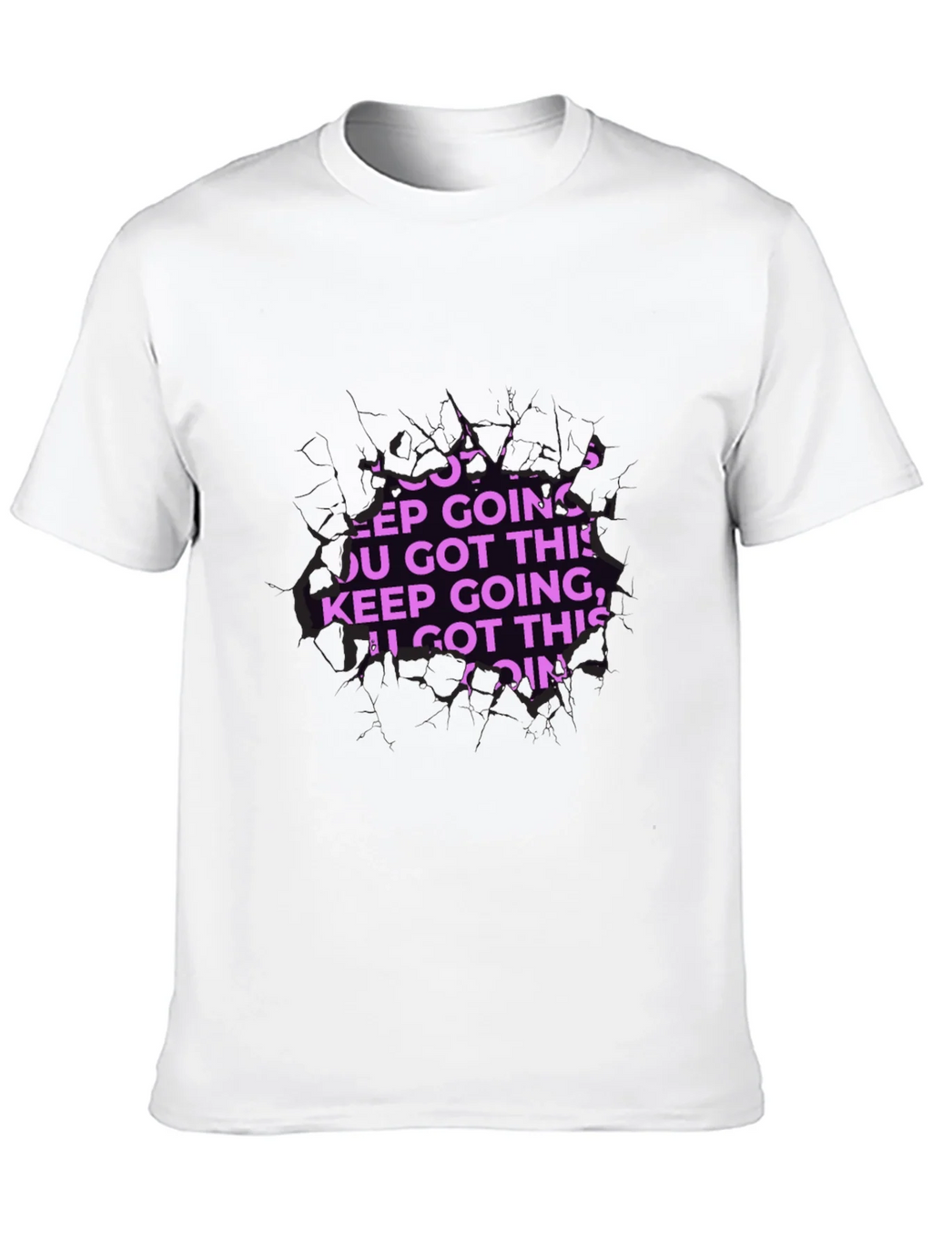 Motivational Keep Going Graphic Black T-Shirt product image 9