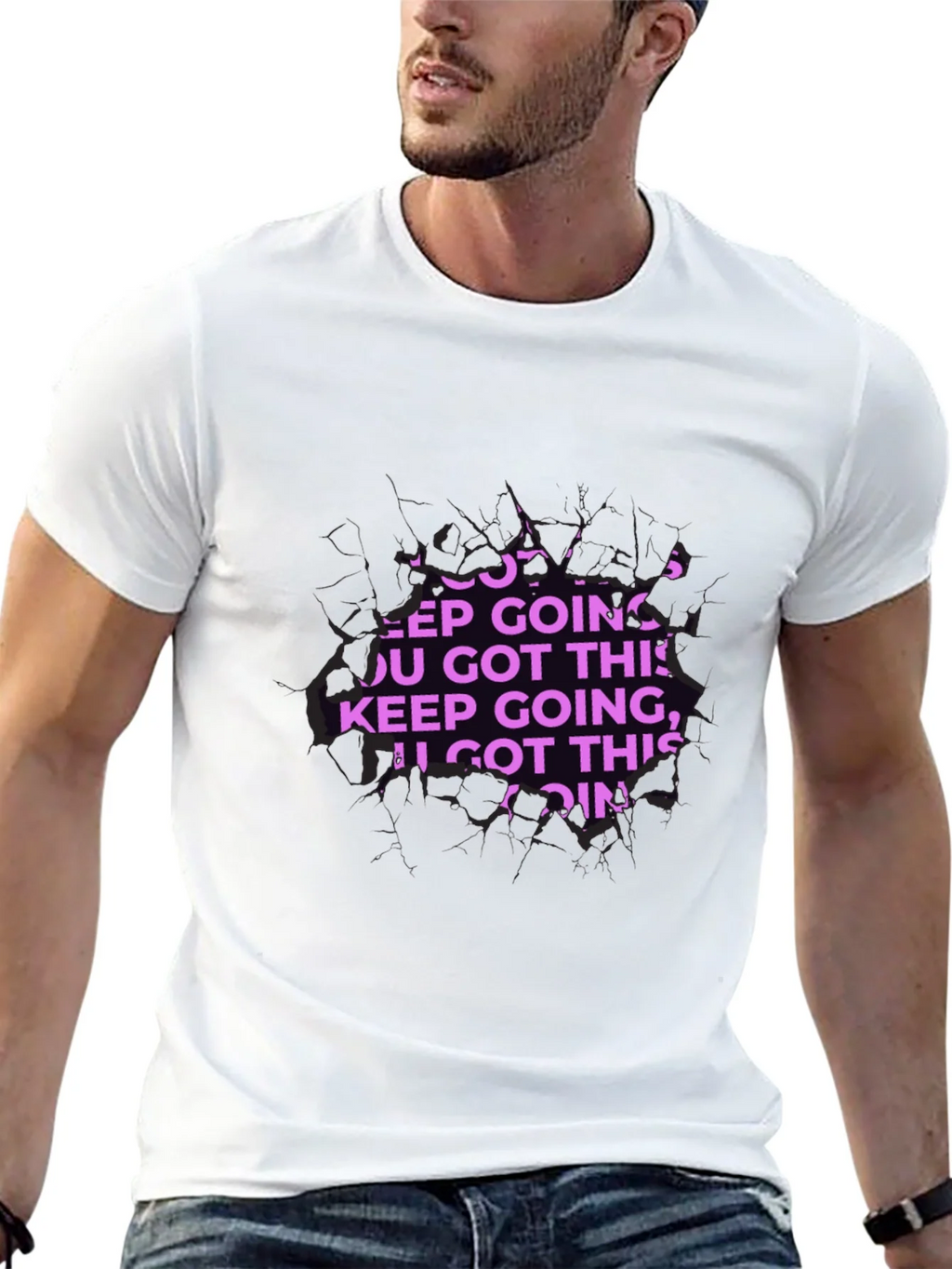 Motivational Keep Going Graphic Black T-Shirt product image 12