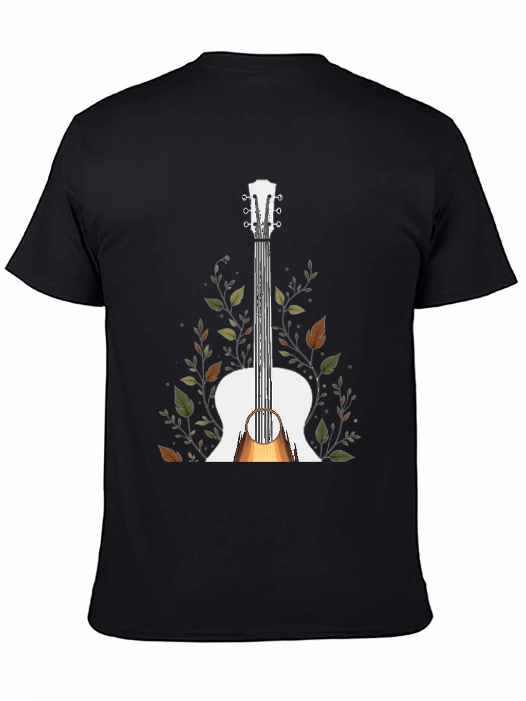 Guitar & Foliage Graphic T-Shirt - Black product image 1