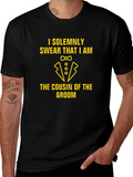 Cousin of the Groom Black Graphic T-Shirt product image 1