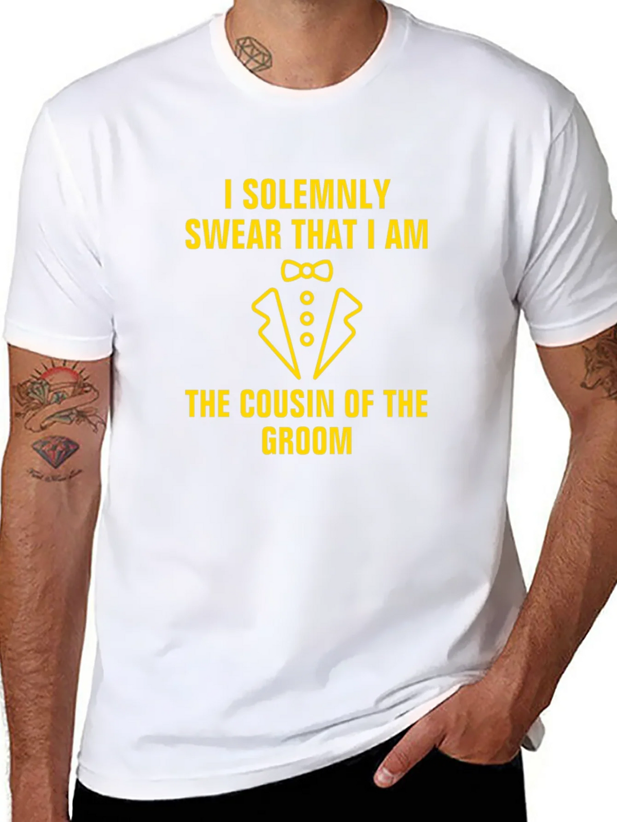 Cousin of the Groom Black Graphic T-Shirt product image 7