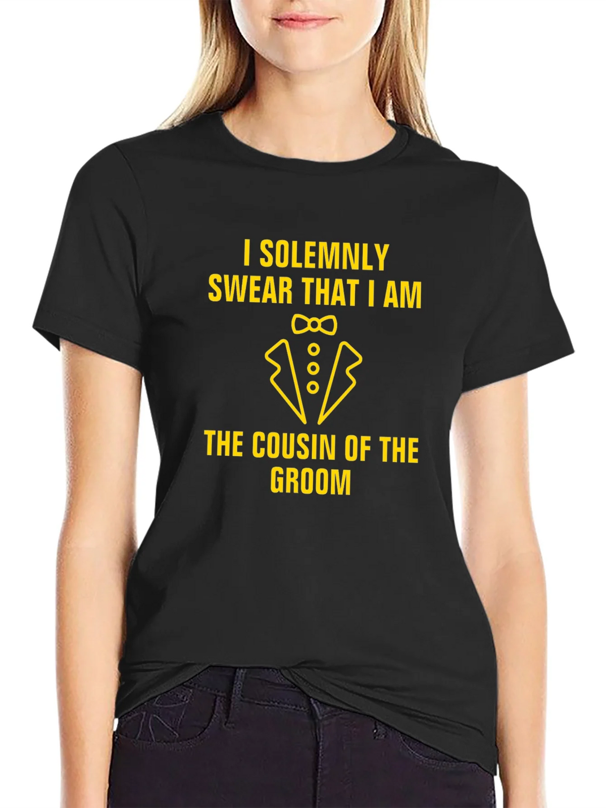Cousin of the Groom Black Graphic T-Shirt product image 2